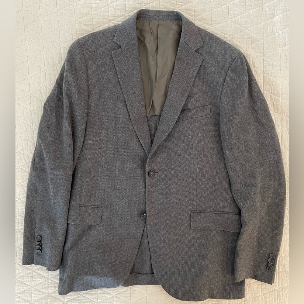 Z Zegna Deconstructed‎ Wool Herringbone ‘LIGHT’ Jacket Gray / Brown Size 40 R